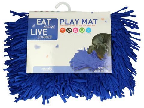 Eat Slow Live Longer Play Mat blue